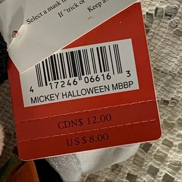 NWT, Vintage rare Mickey Mouse Pumpkin , 6 inch beanie - Picture 5 of 6